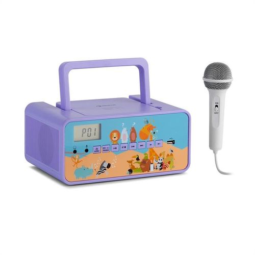 auna Kidsbox Zoo CD Boombox CD-Player BT USB LC-Display Tiere