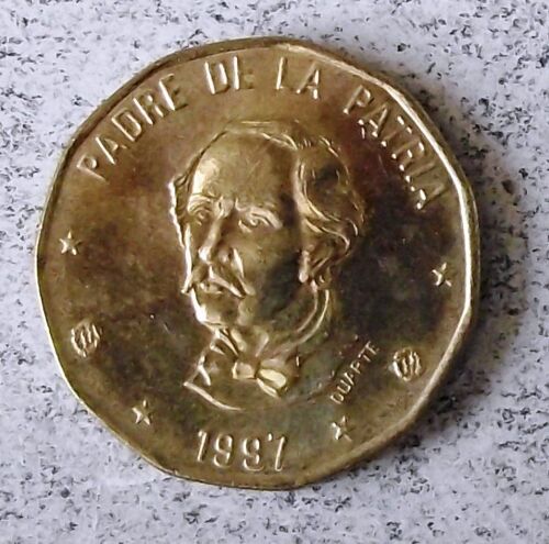 Pièce De 1 Peso 1997.Republica Donimicana.Padre De La Patria