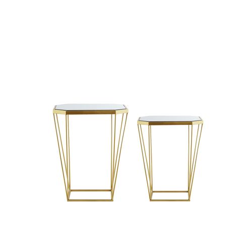 Lot De 2 Tables Basses Miroir/Doré Sierra