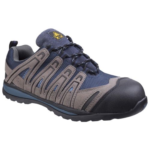 Amblers Unisex Safety Metal Free Lightweight Lace Up Trainer Blue