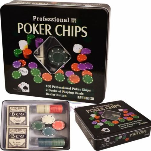 Boite De Jeu De Poker - Liam Access - 100 Jetons, 2 Paquets De Cartes, Jeton Dealer
