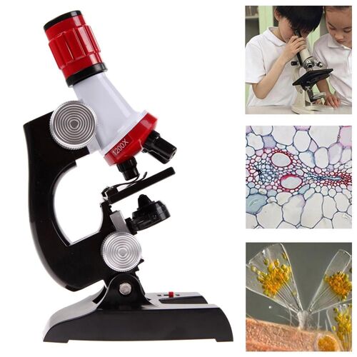 Kit de Microscope pour enfants LED de laboratoire scientifique 100-1200X Microscope biologique école à domicile jouets éducatifs enfants Instruments optiques