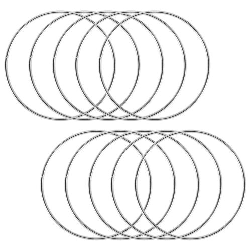 10 Pack 4 Inch Silver Dream Catcher Metal Rings Floral Hoops Wreath Macrame Creations Ring For Craf