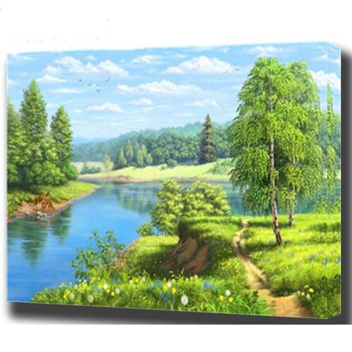 Peinture Au Diamant Diy (Peinture Uniquement, Sans Cadre) Peinture Diamant Thème Printemps, Broderie Complète 5d, Perles Carrées O 40*50cm