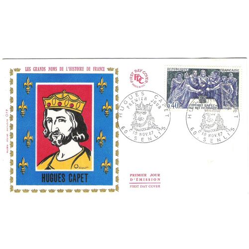 Enveloppe Du Premier Jour D'émission Du Timbre De Hugues Capet