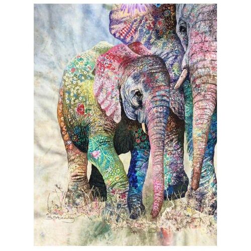 Peinture Au Diamant Diy (Peinture Uniquement, Sans Cadre) Peinture Diamant Thème Éléphant Coloré, Mosaïque, Broderie Complète, Per 40*50cm