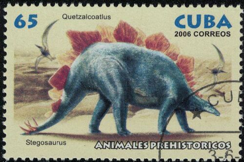 Cuba 2006 Oblitéré Used Animaux Dinosaures Éteints Stegosaurus Et Quetzalcoatlus Su
