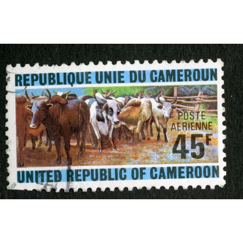 Timbre Oblitéré République Unie Du Caméroun, Poste Aérienne 45f