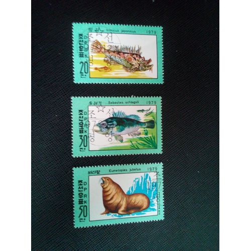 Timbre Coree Du Nord Yt 1563 A B - Pa 12a Séries: La Vie Marine 1979 ( 051204 )