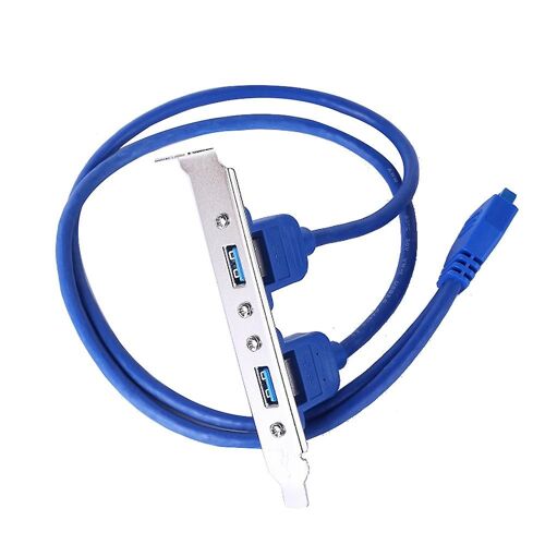 20 Pin to Dual USB3.0 Baffle Extension Cable High Speed USB 3.0 Back Panel Expansion Bracket 2 Port