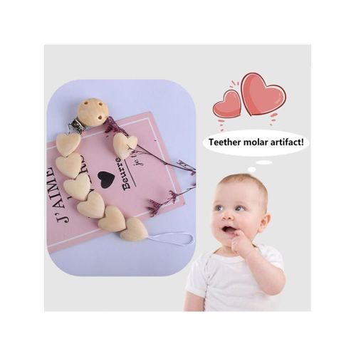 20 Pièces/Paquet Bébé Amour Coeur Dentition Perles En Bois Mâcher Dentition Sucette Molaire P31b