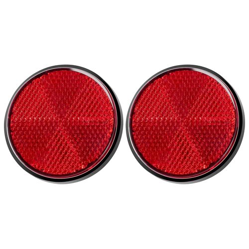 2pcs Rond Rouge Réflecteur Universel Pour Moto Vtt 5.6*0.8cm