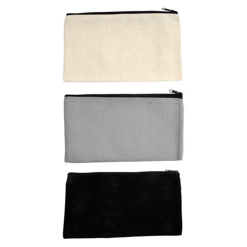 Blank Cotton Canvas Diy Craft Zipper Bags Pouches Pencil Case For Makeup Cosmetic Toiletry Stationa