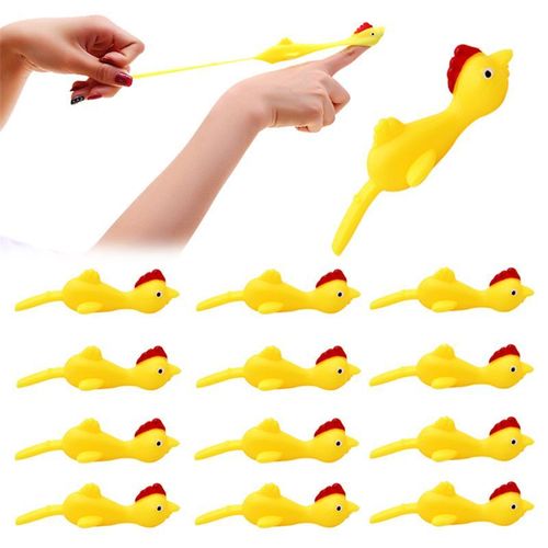 3 Pièces Doigt Oiseaux Fun Nouveauté Jouets Drôle Blague En Caoutchouc Poulet Extensible Volant Dinde Fête Faveurs P31b