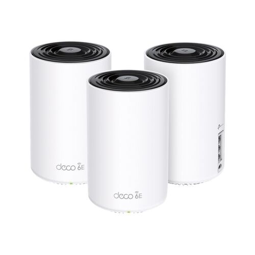 TP-Link Deco XE75 V3 - Système Wi-Fi - (3 routeurs) - jusqu'à 7200 pieds carrés - maillage 1GbE - Wi-Fi 6E - Multi-Bande
