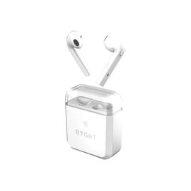 Ryght Bi-Buds - Écouteurs sans fil avec micro - intra-auriculaire - Bluetooth - blanc
