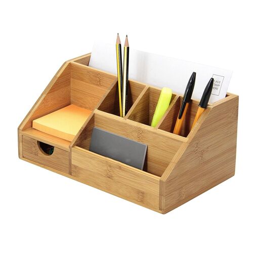 Plateau De Rangement En Bois Pour Bijoux - Organisateur Vintage Compartimenté (18x18x2 Cm, Décoration Table)