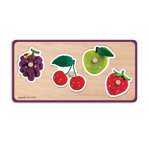 Janod Puzzle Bois Quadrifruits 4 Pcs