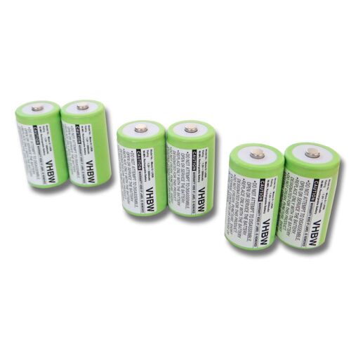 vhbw 6x Batterie NiMH 3000mAh pour PerfectPro radio de chantier, radio extérieure, radio de jardin Rockbox DAB+ comme Mono, D, HR20, KR20, LR20, R20.