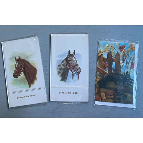 Bonne Fête Papa = 5 Cartes Avec Enveloppe (Sous Cellophane D'origine) & 2 Cartes Postales (N'ont Jamais Circulé-Aucune Inscription)