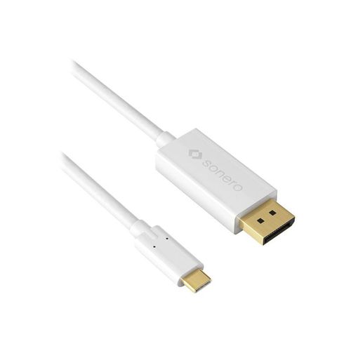 Sonero - Câble vidéo/audio - 24 pin USB-C mâle pour HDMI mâle - 1.5 m - double blindage - blanc - rond, support 4K