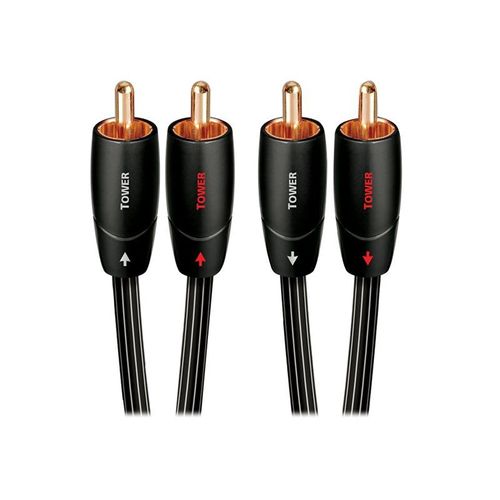 AudioQuest Bridges & Falls Series Tower - Câble audio - RCA x 2 mâle pour RCA x 2 mâle - 1 m - blindé - rayures noires/blanches - solide