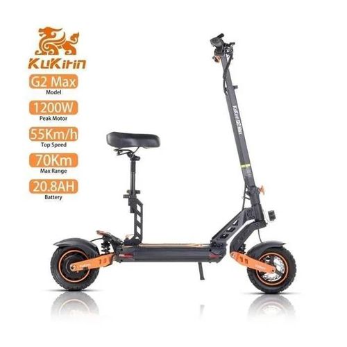Trottinette Électrique Kukirin G2 Max - 60 Km/H, 80 Km Autonomie, 30° Montée, Ip54, Pneus Tout-Terrain 10"