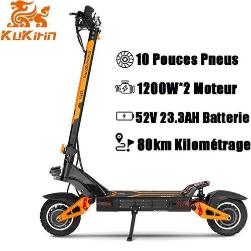 Trottinette Électrique Pliable Kukirin G3 Pro - 2400w Moteur - Batterie 52v 23.2ah - Pneus 10" - 35°Pente - Autonomie 80km