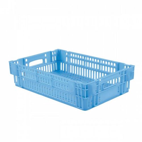 Caisse ajourée empilable emboîtable 600 x 400 - Bleu - 27 L