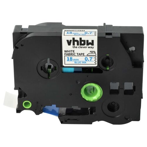 vhbw Ruban remplacement pour Brother TZE-FA4 pour imprimante d'étiquettes 18mm Bleu sur Blanc, thermocollant