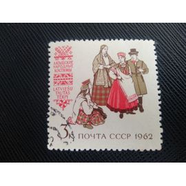 Timbre Russie / Urss Y T 2621 Costumes Nationaux Lettons 1962 ( 120808 )