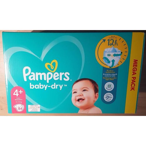 Couches Mega Pack Pampers Baby Dry Taille 4+