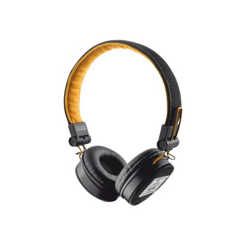 Urban Revolt Fyber - Écouteurs avec micro - circum-aural - filaire - jack 3,5mm - noir, orange