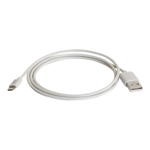 C2G USB A Male to Lightning Male Sync and Charging Cable - Câble Lightning - Lightning mâle pour USB mâle - 1 m - blanc