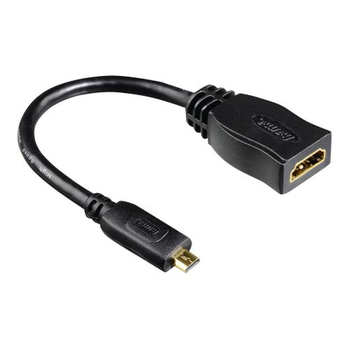 Hama HDMI Cable Adapter - Adaptateur HDMI - HDMI femelle pour 19 pin micro HDMI Type D mâle - 10 cm - blindé