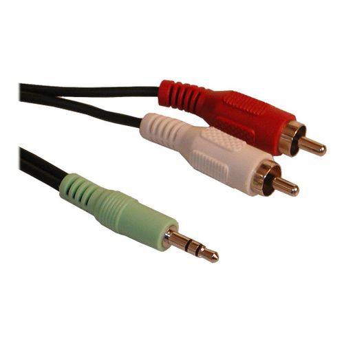 Sandberg - Câble audio - mini-phone stereo 3.5 mm mâle pour RCA mâle - 1 m - noir