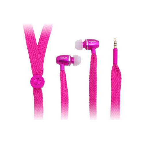 LogiLink Stereo In-Ear Headphones with Microphone - Micro-casque - intra-auriculaire - filaire - rose