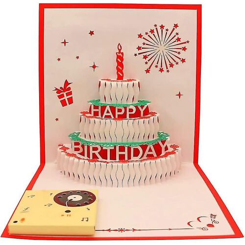 Cartes pop-up enregistrables. Carte de gâteau d'anniversaire.Carte pop-up d'anniversaire. Joyeux anniversaire