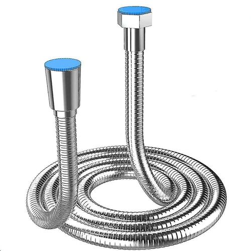 Tuyau de douche 5m extra long tuyau de pomme de douche en acier inoxydable, avec connecteur en laiton massif, universel, anti-éclatement, finition chromée. (500cm)
