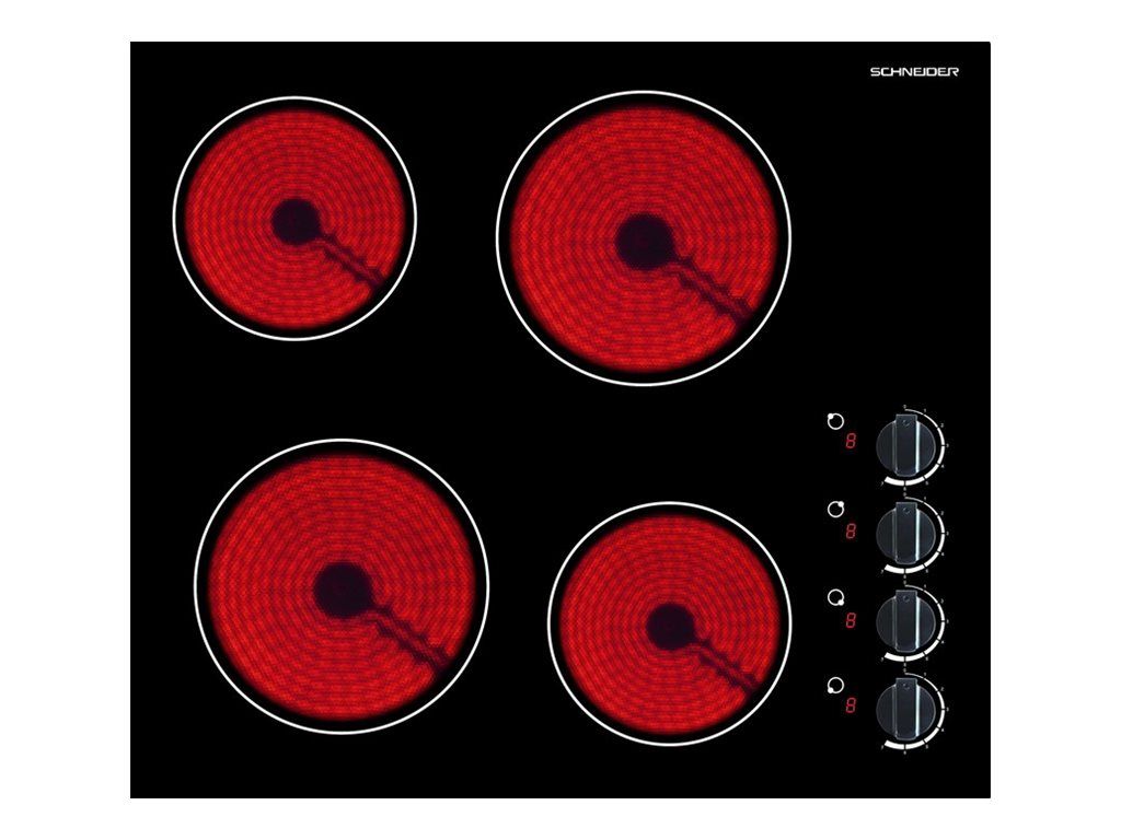 Schneider STV60M - Vitrocéramique - 4 plaques de cuisson - Niche - largeur : 56 cm - profondeur : 49 cm
