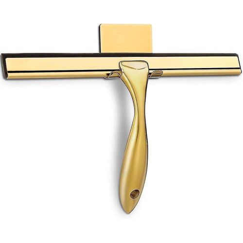 2024,Shower Squeegee Stainless Steel, for Shower Doors, Bathroom, Window and Car Glass - Brass, 10-Inch