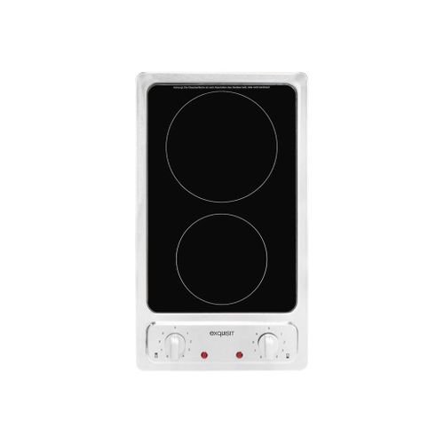 Exquisit EKC 301-2RK - Vitrocéramique - 2 plaques de cuisson - Niche - largeur : 28.7 cm - profondeur : 49.8 cm - noir - avec garnitures en acier inoxydable