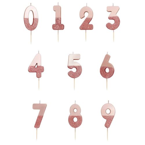 Bougie Sur Pique Chiffre 1 Rose Pailletes 13 8 Cm