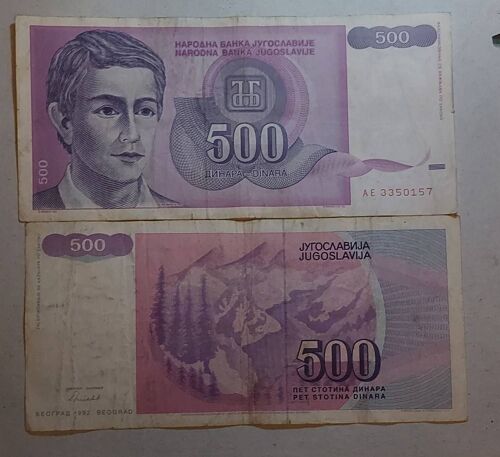 Yougoslavie 500 Dinara 1992