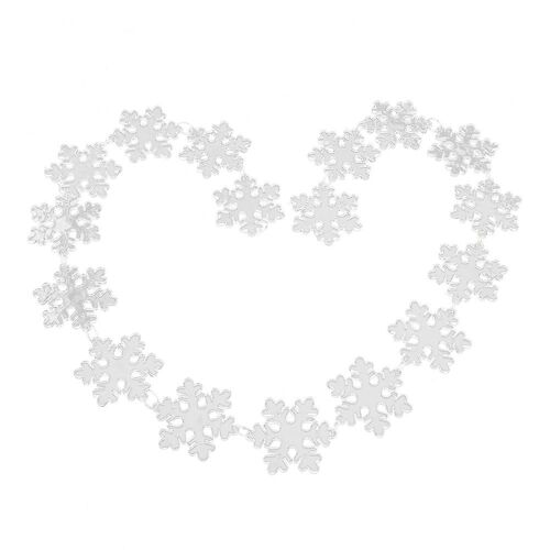 1m Longueur Plastique Plat Flocon de Neige Pendentif Ficelle Ornement Décoration du Jour de Noël 50mm