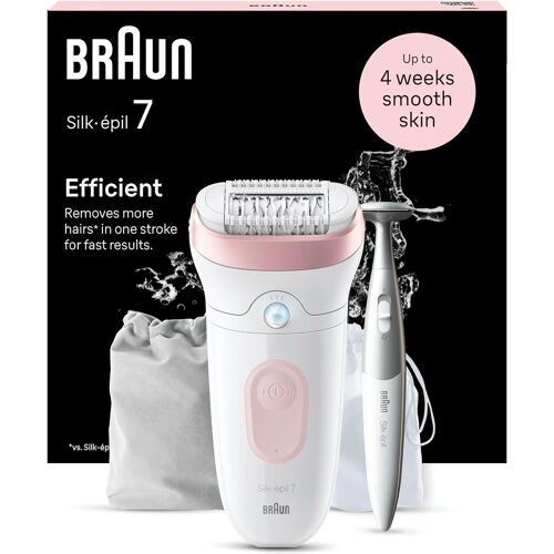 Épilateur Avec Tête Large Braun Silk-Épil 7 Blanc/Rose (7-210)