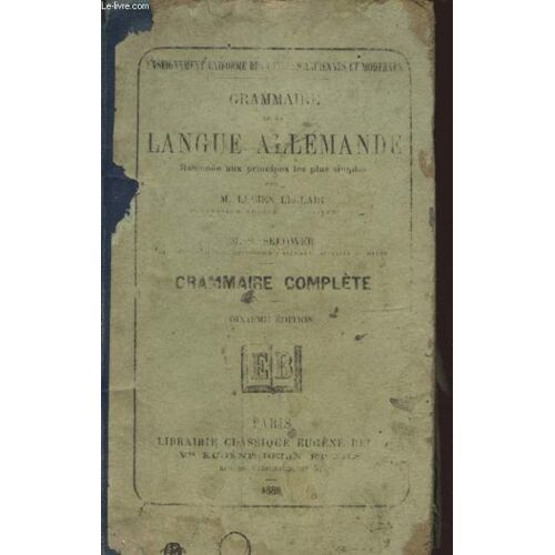 Grammaire De La Langue Allmande Grammaire Complete