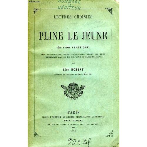 Lettres Choisies De Pline Le Jeune
