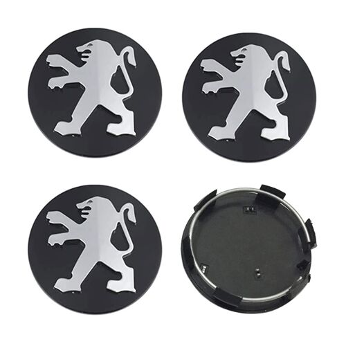 4 Pièces Auto Cache Moyeux Pour Peugeot 60mm Cache Moyeu Aluminium + Abs Cache De Roue Centrale Abs Accessoires De Voiture