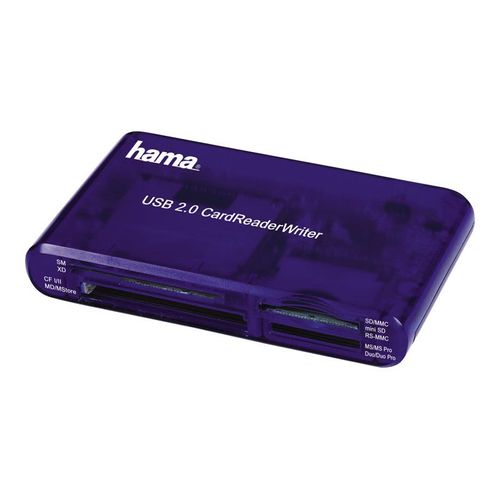 Hama USB 2.0 30 in 1 CardReaderWriter - Lecteur de carte - 35 en 1 (CF I, CF II, MS, MS PRO, Microdrive, MMC, SD, SM, MS Duo, xD, MS PRO Duo, RS-MMC) - USB 2.0